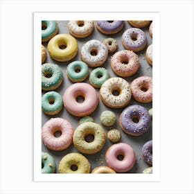 Colourful Pastel Donuts Art Print