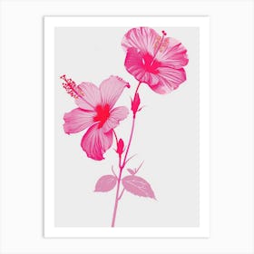 Hot Pink Hibiscus 2 Art Print