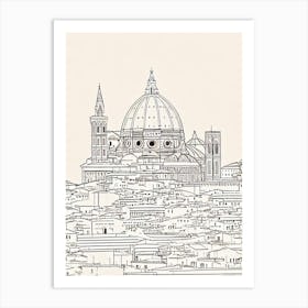 Florence Cathedral 1 Italy Boho Landmark Illustration Art Print