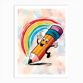 Rainbow Pencil Art Print