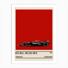 Red Bull Rb19 Honda Rbpt Oracle F1 Winner Azerbaijan Gp 2023 Sergio Perez Art Print