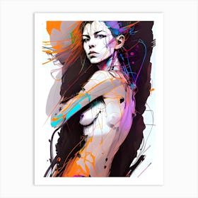 Abstract Topless Beauty Painting Art Print