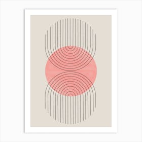 Abstract Painting, Pink Circle Art Print