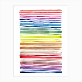 Rainbow Abstract Lines Art Print