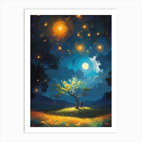 Night Sky With Fireflies Art Print