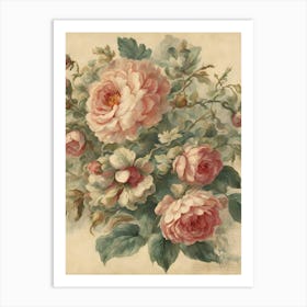 Roses In A Vase 3 Art Print