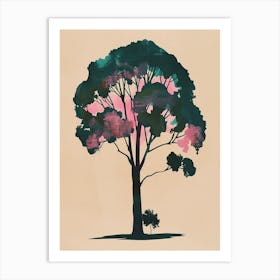 Sycamore Tree Colourful Illustration 1 Art Print