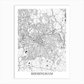 Birmingham White Black Art Print