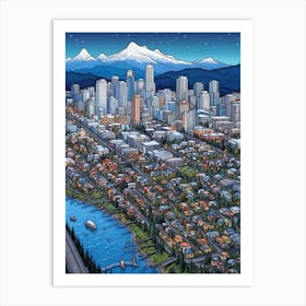 Vancouver Washington Pointillism 9 Art Print
