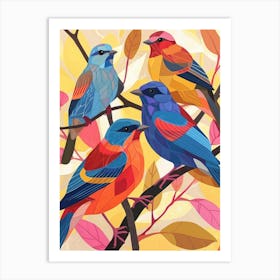 Birds On A Branch 3 Art Print