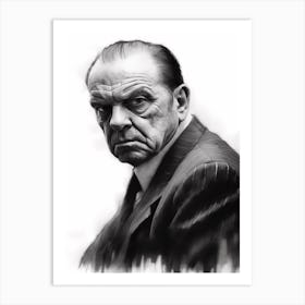 Gangster Art Frank Costello The Departed B&W Art Print