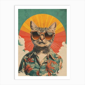 Vintage Retro Poster Cool Cat 17 Art Print