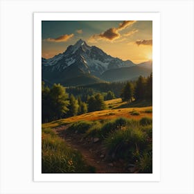 Sunrise In The Mountains Art Print