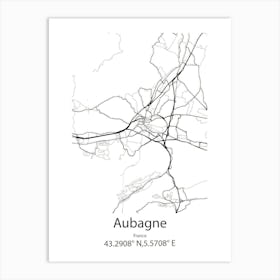 Aubagne,France Minimalist Map Art Print