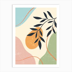 Abstract Painting With Leaves Art Print