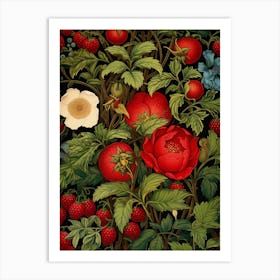 Roses And Strawberries Art Print