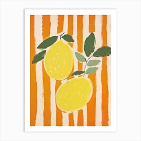Stripey Lemons Art Print