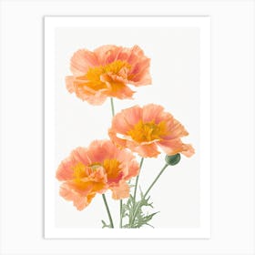 Marigold Flowers Acrylic Painting In Pastel Colours 7 Art Print