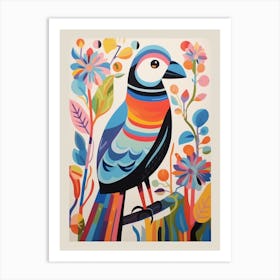 Colourful Scandi Bird Puffin 3 Art Print