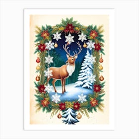 William Morris Deer In A Wreath Art Print