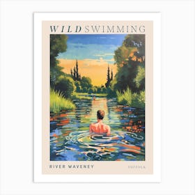 Wild Swimming At River Waveney Suffolk 1 Poster Art Print