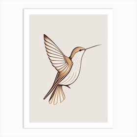 Buff Bellied Hummingbird Retro Minimal 3 Art Print