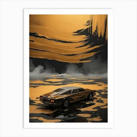 Golden Lamborghini Art Print