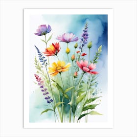 Watercolor Flowers Art Print