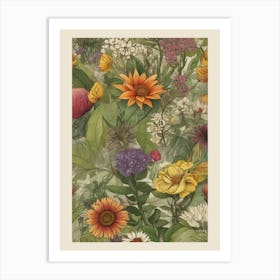 Flowers In The Garden Art Print