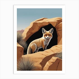 Red Fox by Cave Animal lover Art Print