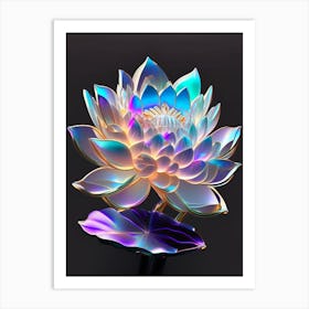 Lotus Flower Bouquet Holographic 3 Art Print