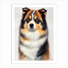 Finnish Lapphund 4 Watercolour Dog Art Print