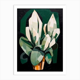 Modern Abstract Cactus Painting Easter Cactus 2 Art Print