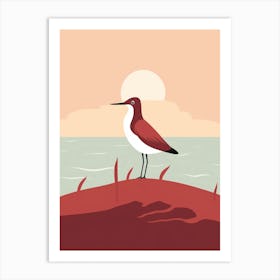 Minimalist Dunlin 1 Illustration Art Print