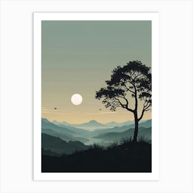 Sunset In The Mountains Art Print