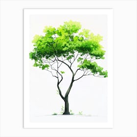 Lime Tree Pixel Illustration 4 Art Print