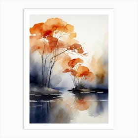 Watercolor Of Trees 9 Art Print