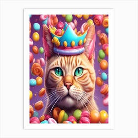 Crowned Cat Print Art Print