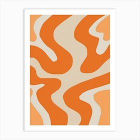 Orange Wavy Pattern Art Print