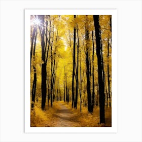 Yellow Autumn Forest Art Print