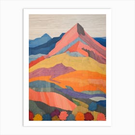 Ben Lomond Scotland Colourful Mountain Illustration Art Print