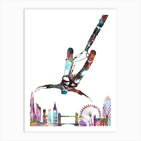 Bungy Jump in London Watercolor Art Print