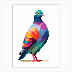 Colourful Geometric Bird Pigeon 3 Art Print