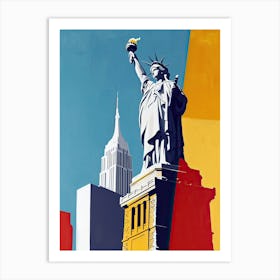 Statue of Liberty In New York City, Minimalism Art Print