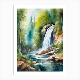 Waterfall In The Forest Art Print