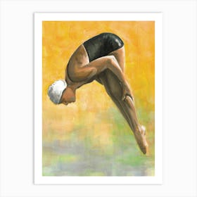 High Diver with Yellow Sky Art Print