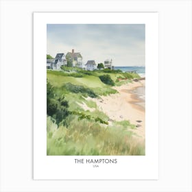 The Hamptons 6 Watercolour Travel Poster Art Print