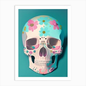 Skull With Floral Patterns Pastel 3 Paul Klee Art Print