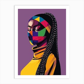 Woman With A Colorful Mask Art Print