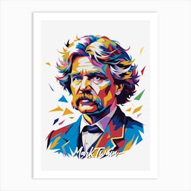 Mark Twain 01 Portrait WPAP Pop Art Art Print